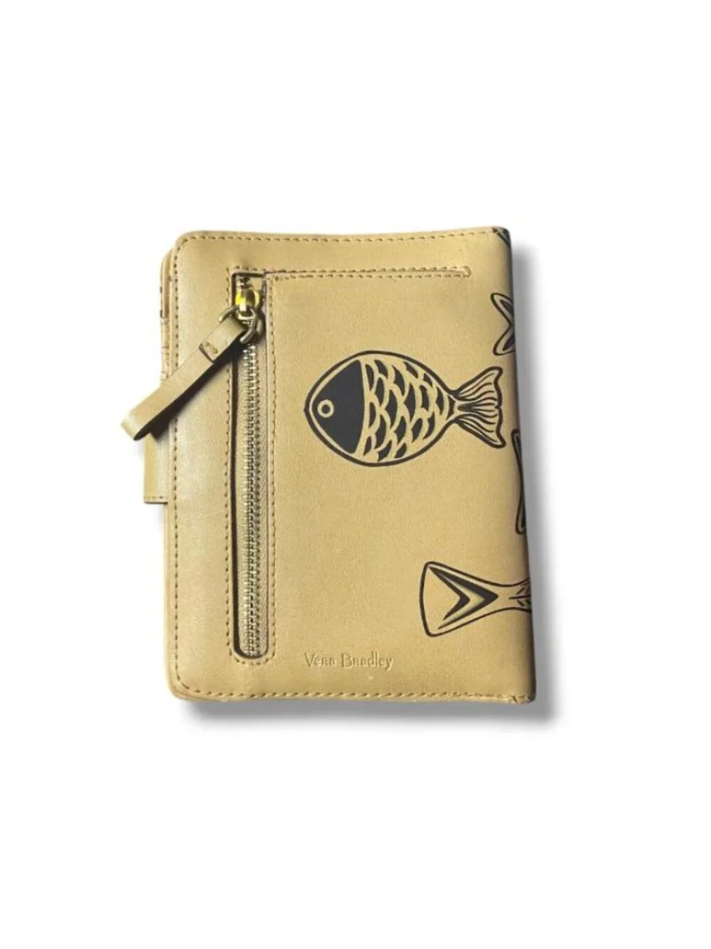 Rare Vera Bradley Yellow Fish Print Snap Wallet